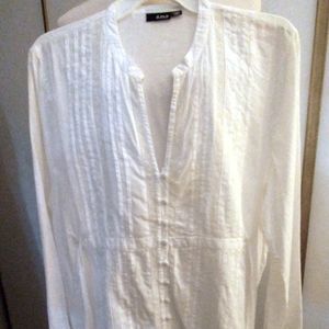 a.n.a White LS Button Down Blouse